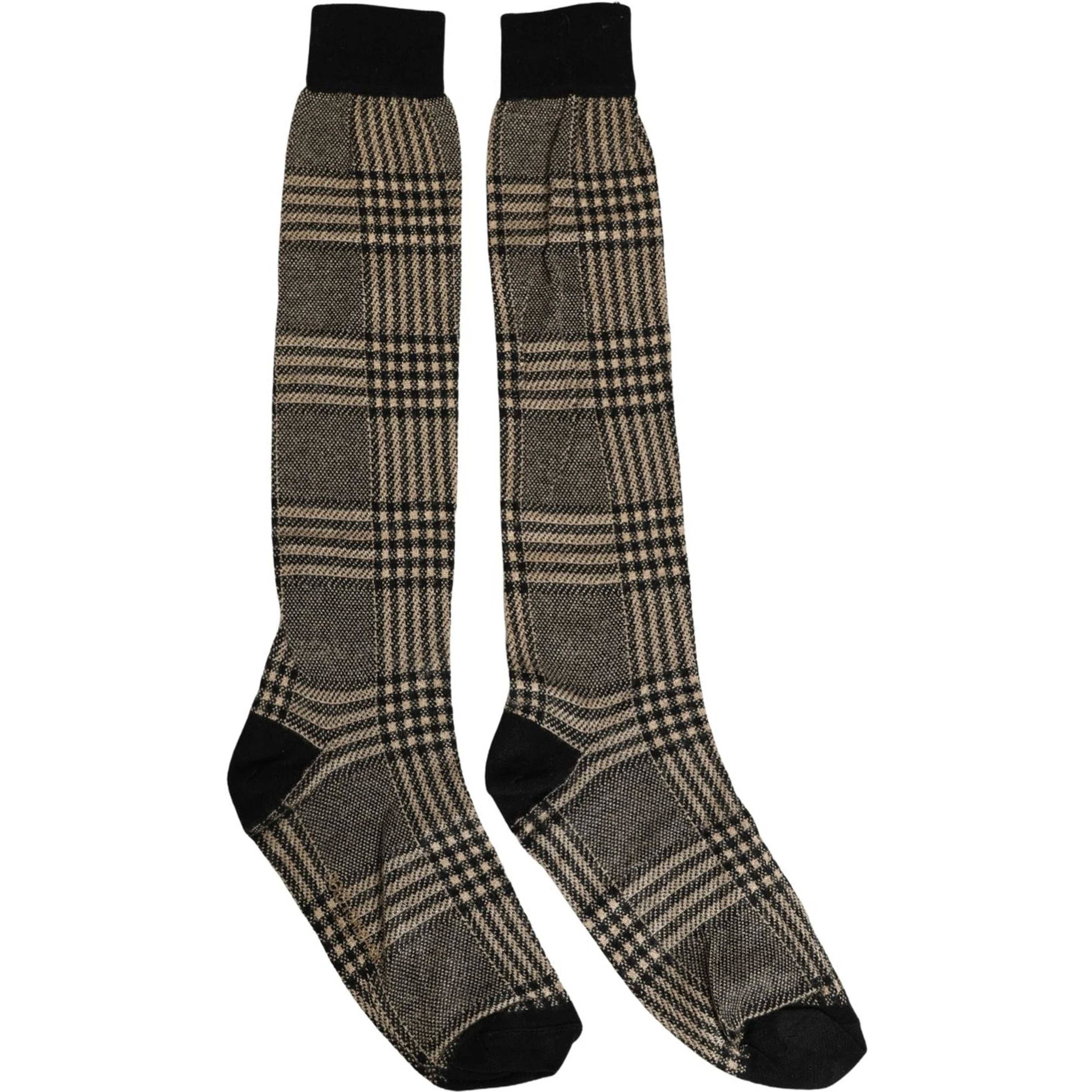 Multicolor Plaid Viscose Knee High Accessory Socks