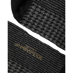 Black Wool Houndstooth Over Calf Accessory Socks