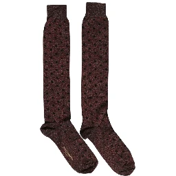 Brown Polka Dot Over The Calf Accessory Socks