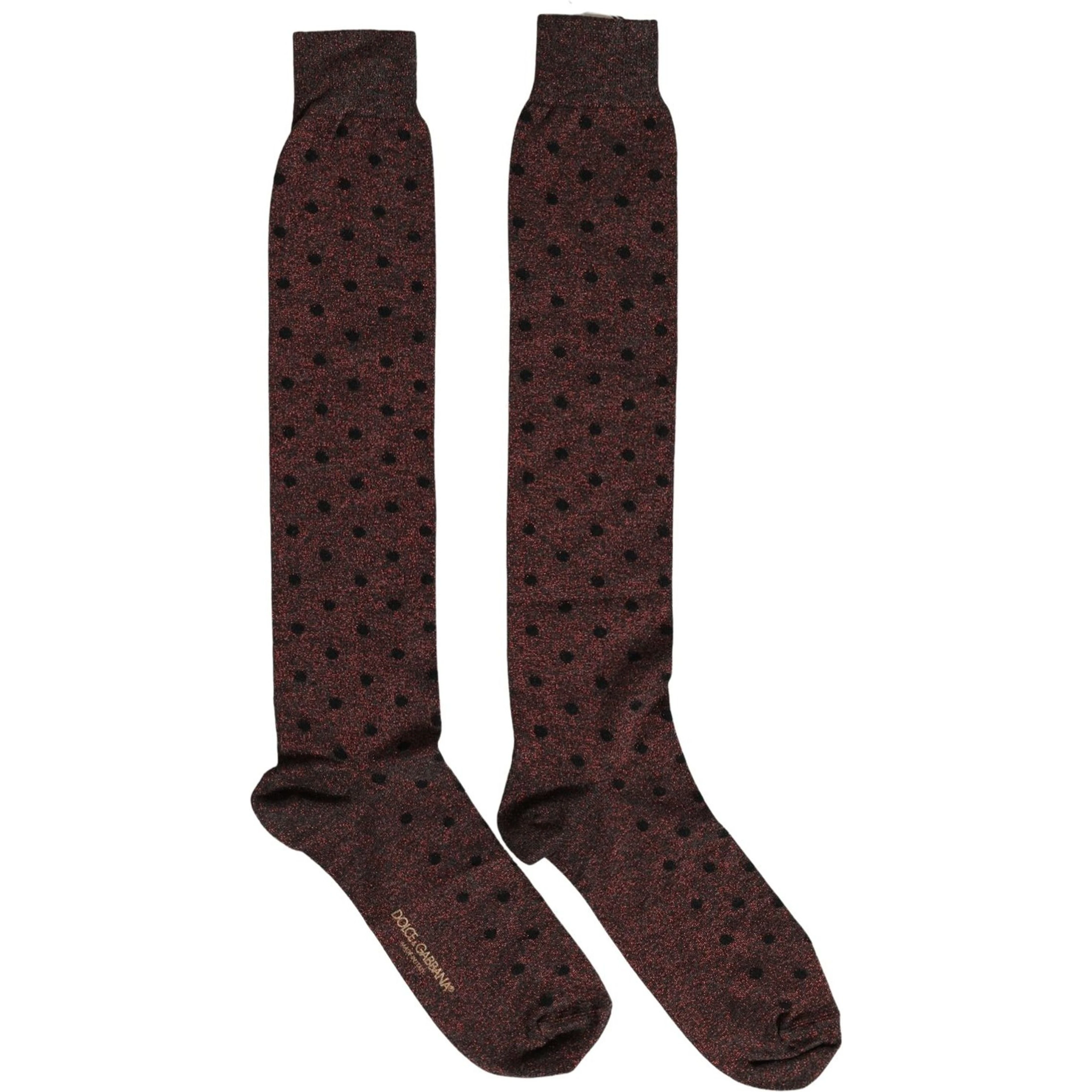 Brown Polka Dot Over The Calf Accessory Socks