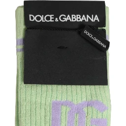 Men Light Green Logo Over Calf Accessory Socks