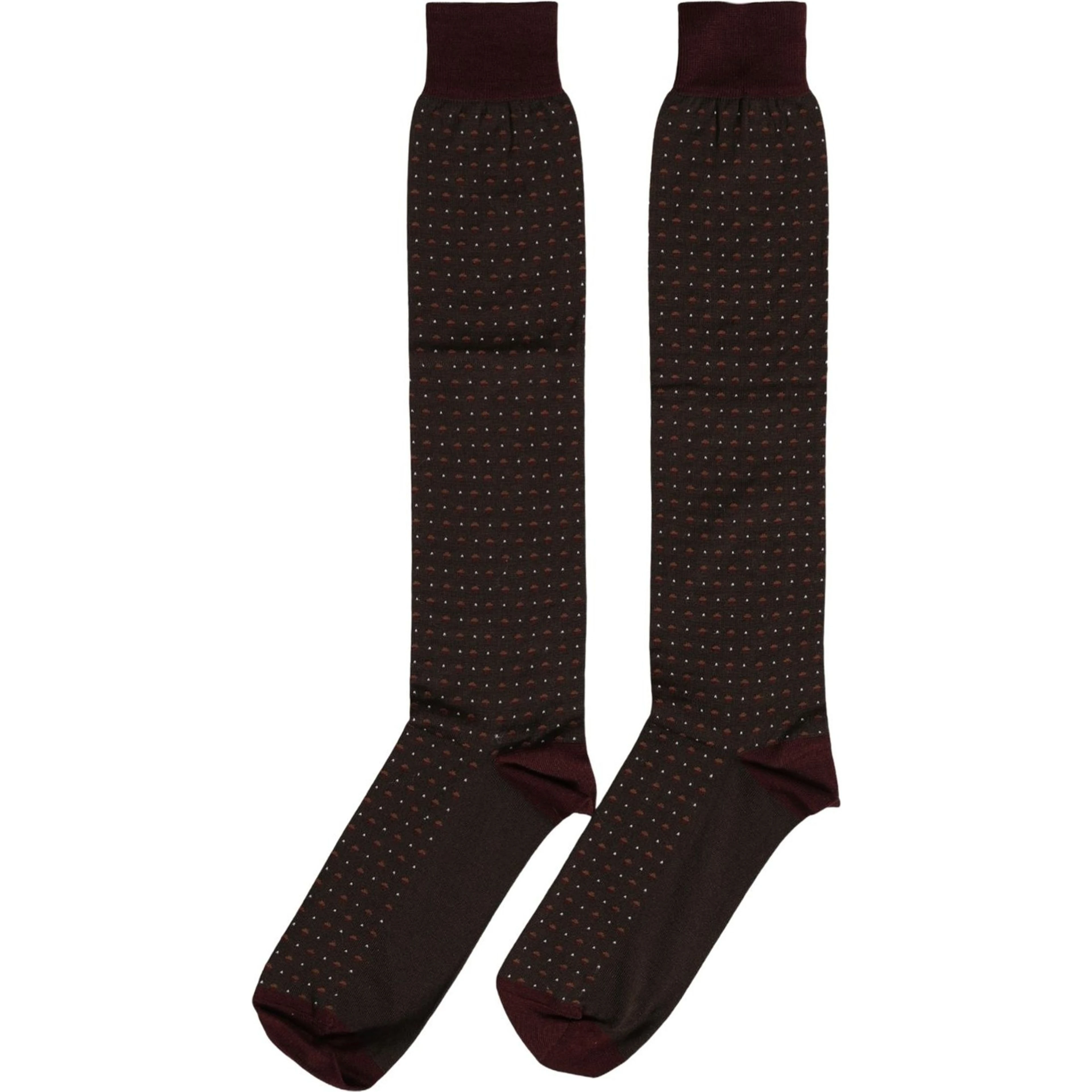 Burgundy Polka Dot Over The Calf Accessory Socks