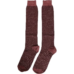 Burgundy Viscose Over The Calf Accessory Socks