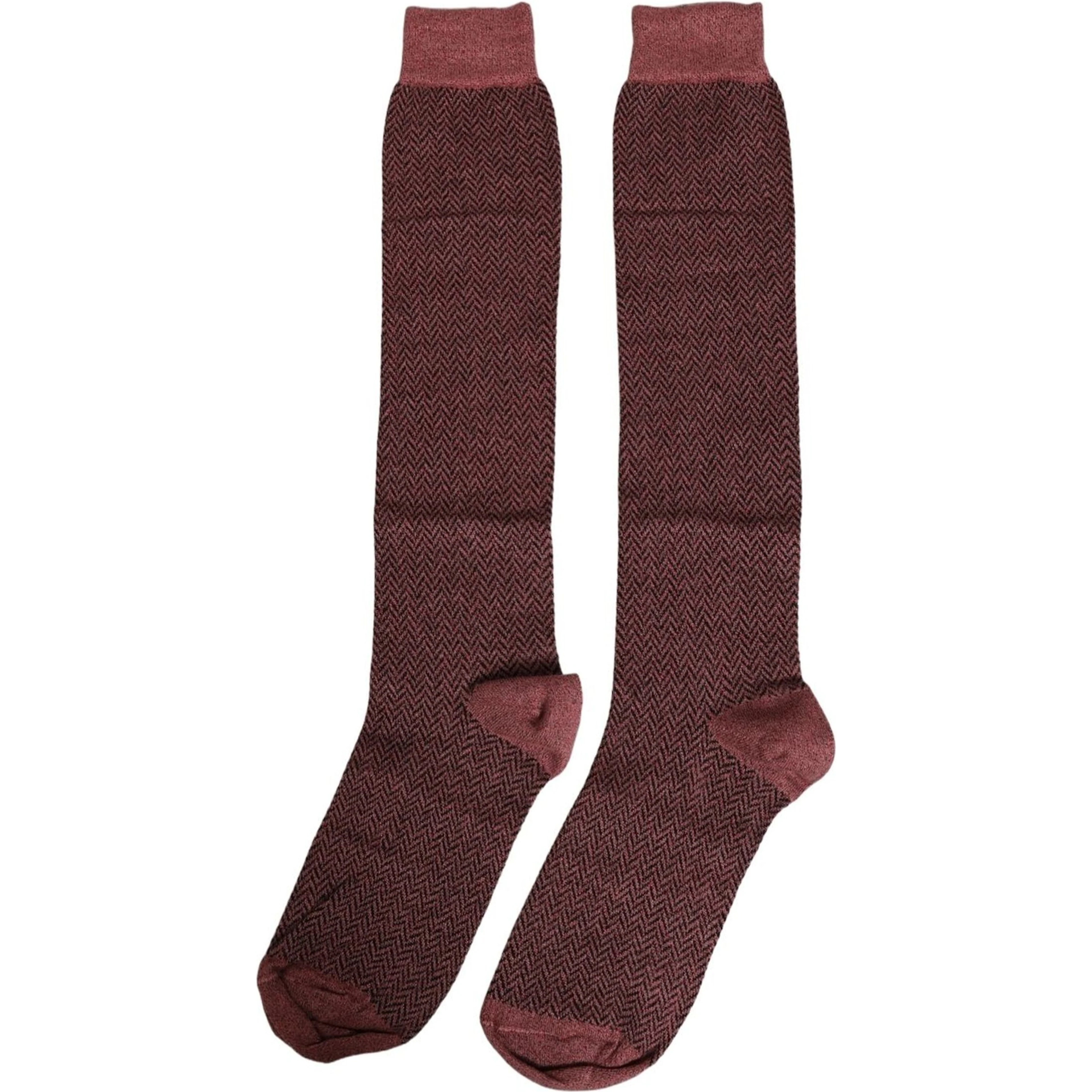 Burgundy Viscose Over The Calf Accessory Socks