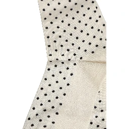 Off White Cotton Polka Dot Mid Calf Accessory Socks