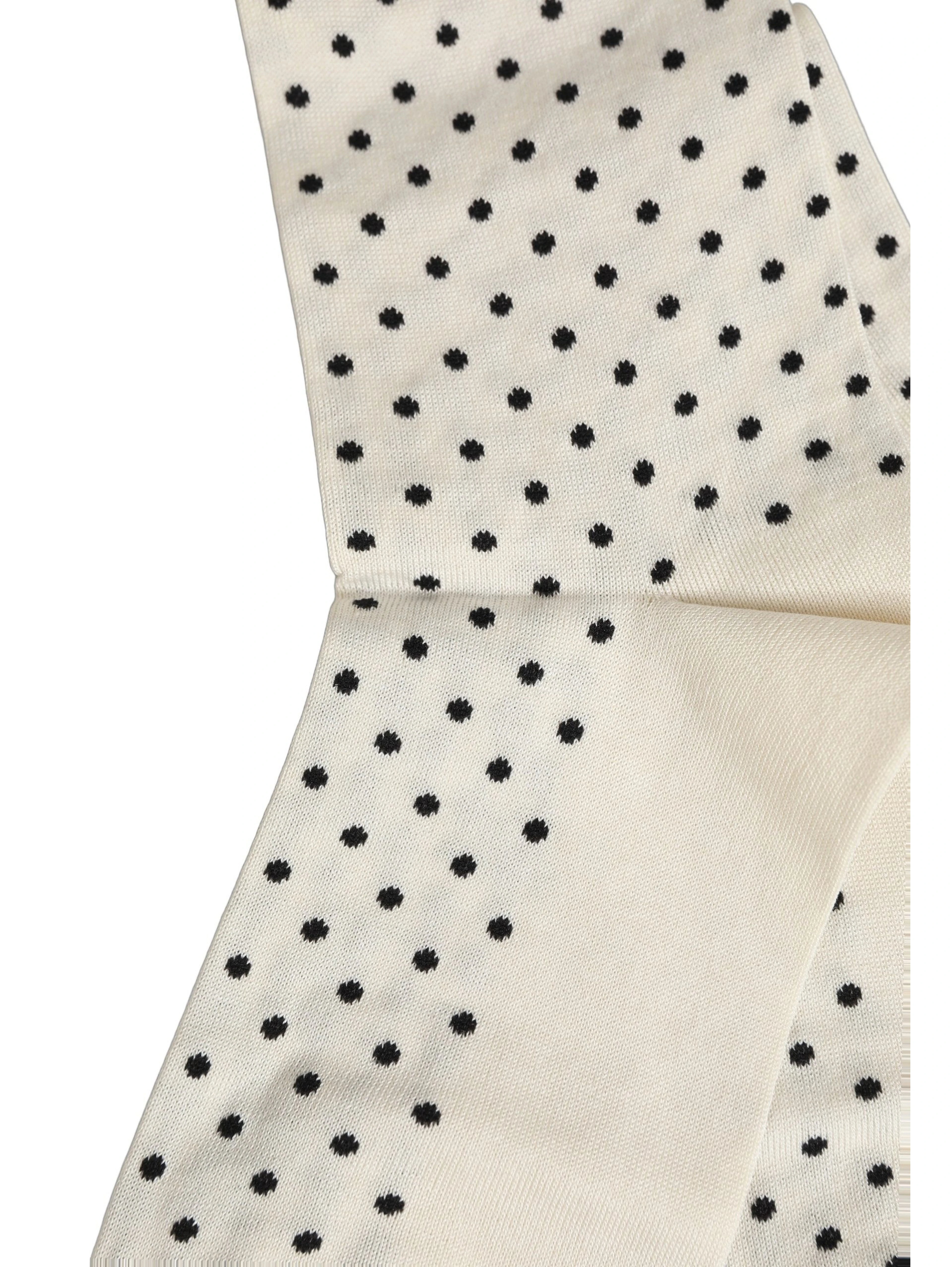 Off White Cotton Polka Dot Mid Calf Accessory Socks