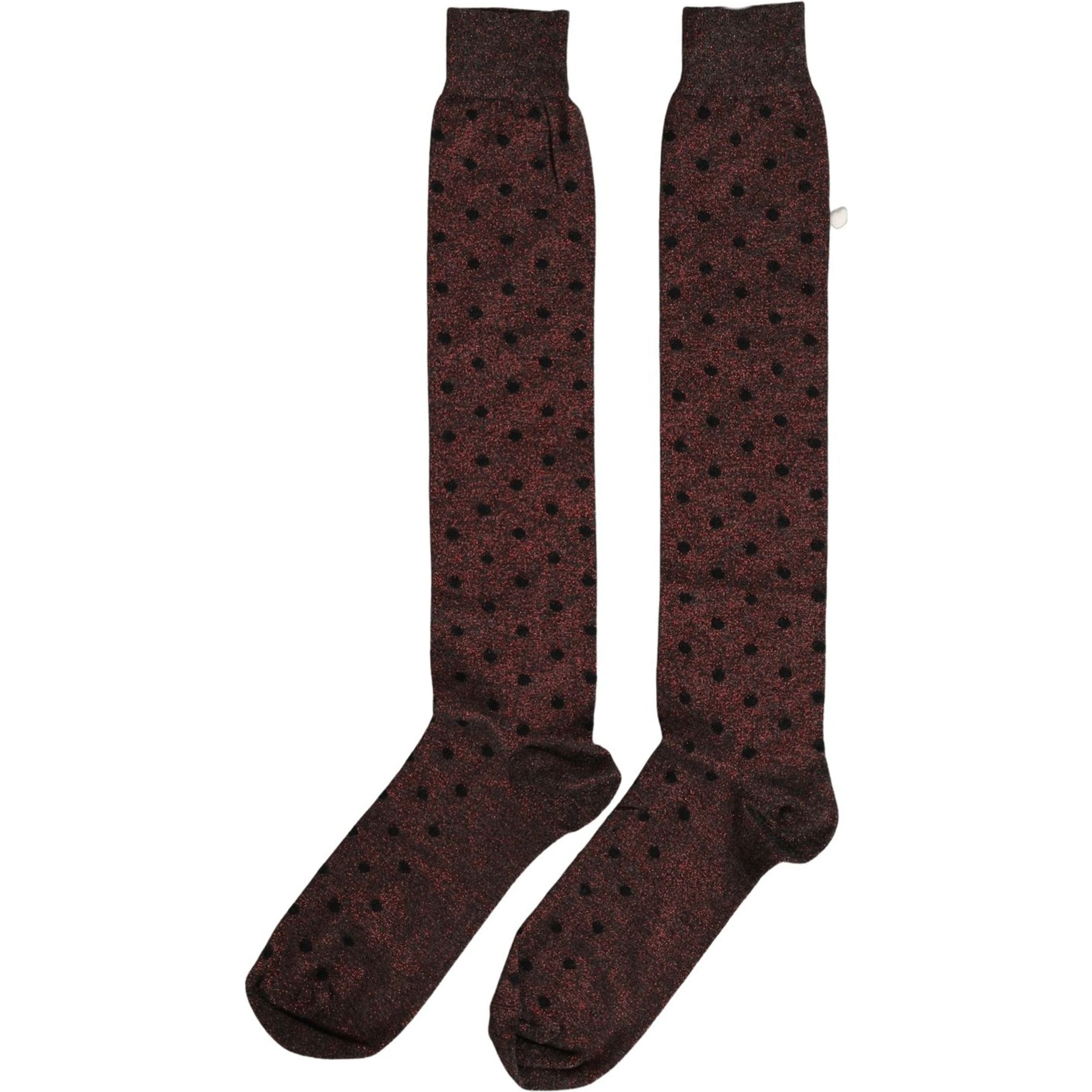 Brown Polka Dot Over The Calf Accessory Socks