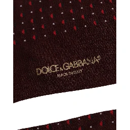 Burgundy Polka Dot Over The Calf Accessory Socks