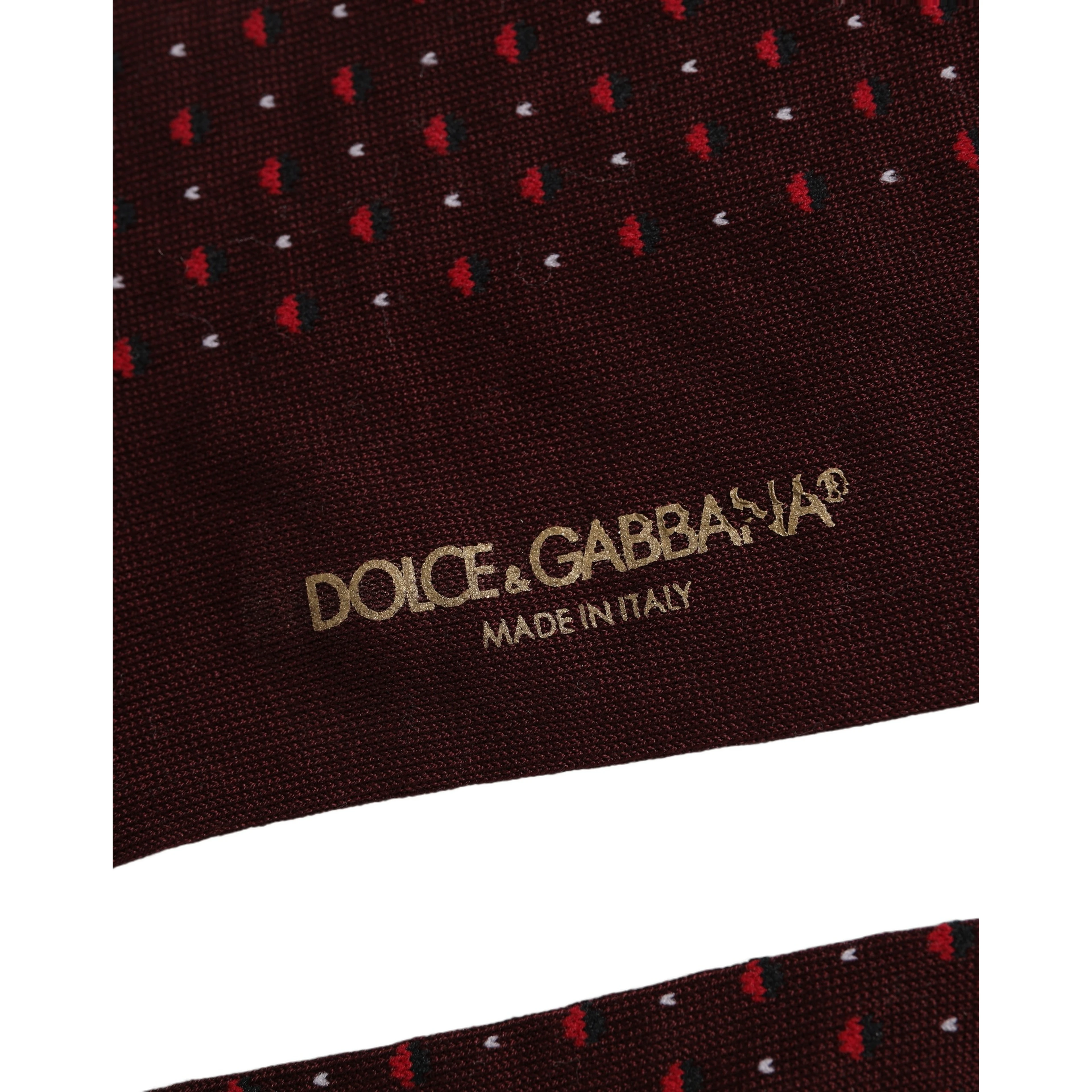 Burgundy Polka Dot Over The Calf Accessory Socks