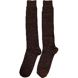 Men Brown Viscose Over The Calf Accessory Socks