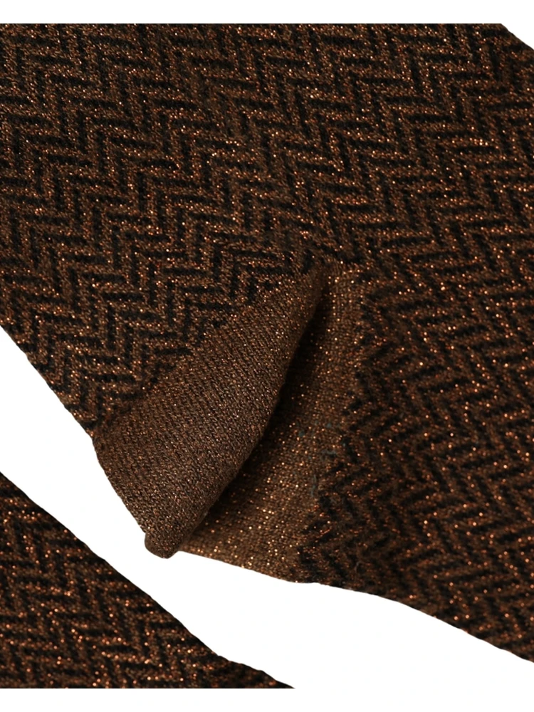 Men Brown Viscose Over The Calf Accessory Socks