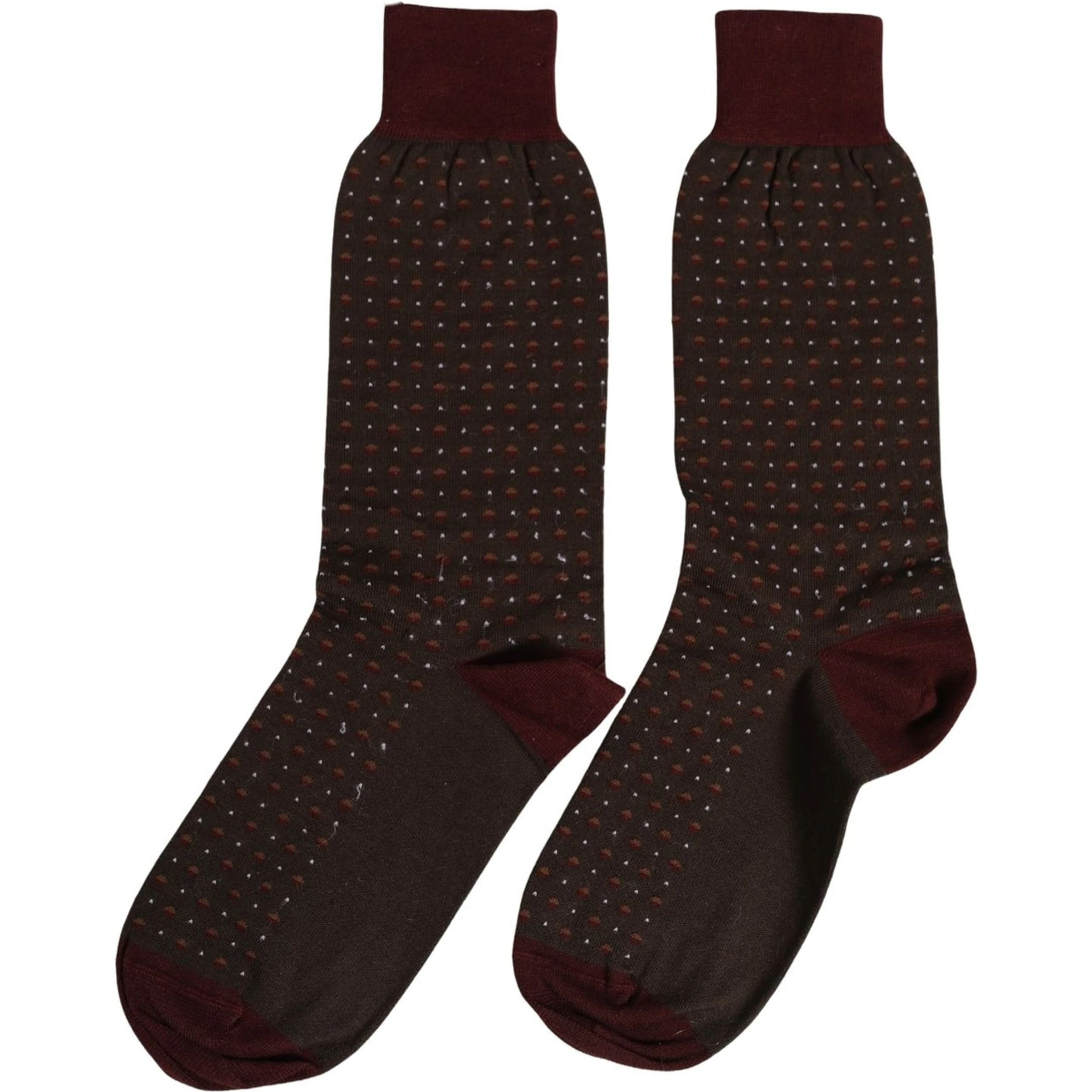 Maroon Dotted Wool Over The Calf Accessory Socks