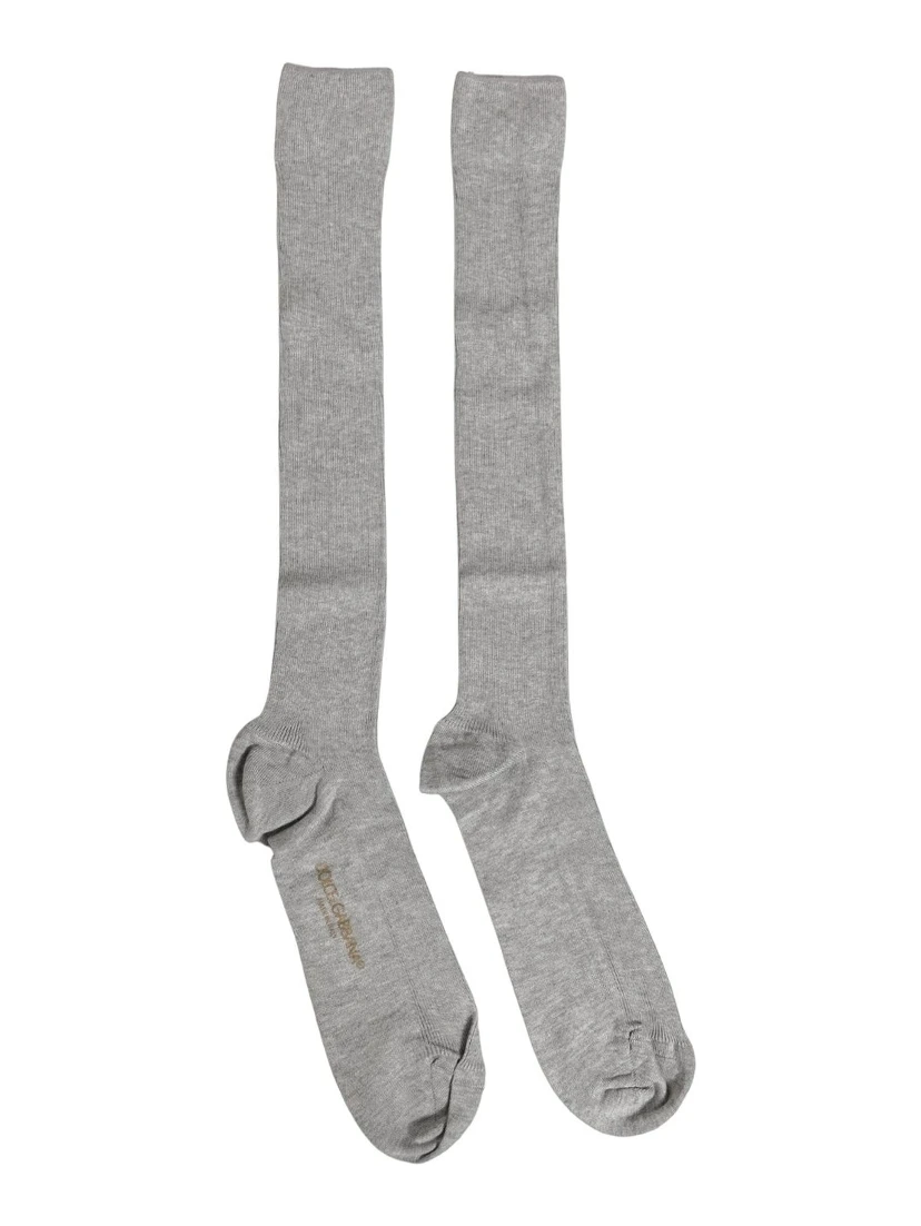 Men Gray Viscose Over The Calf Accessory Socks
