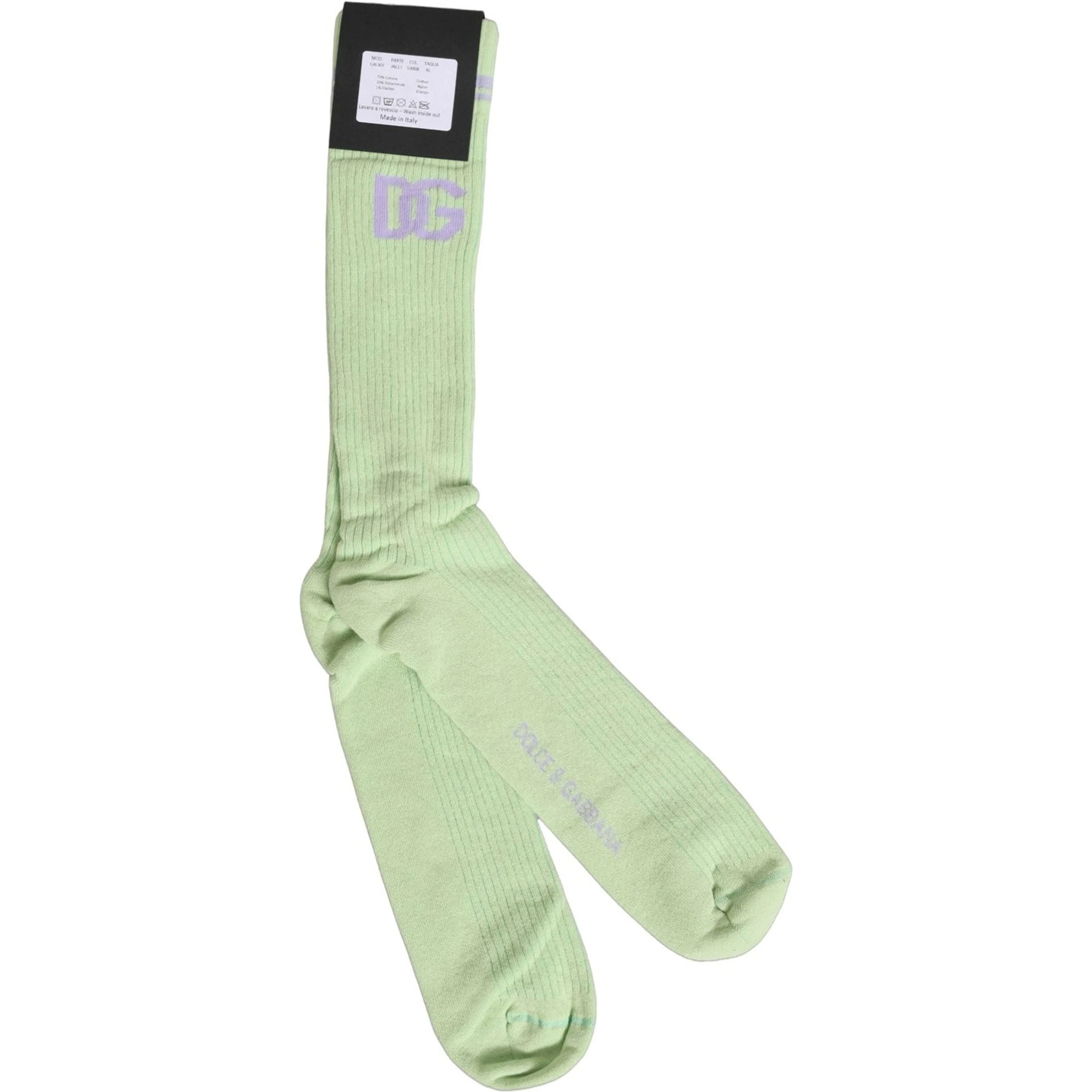 Men Light Green Logo Over Calf Accessory Socks