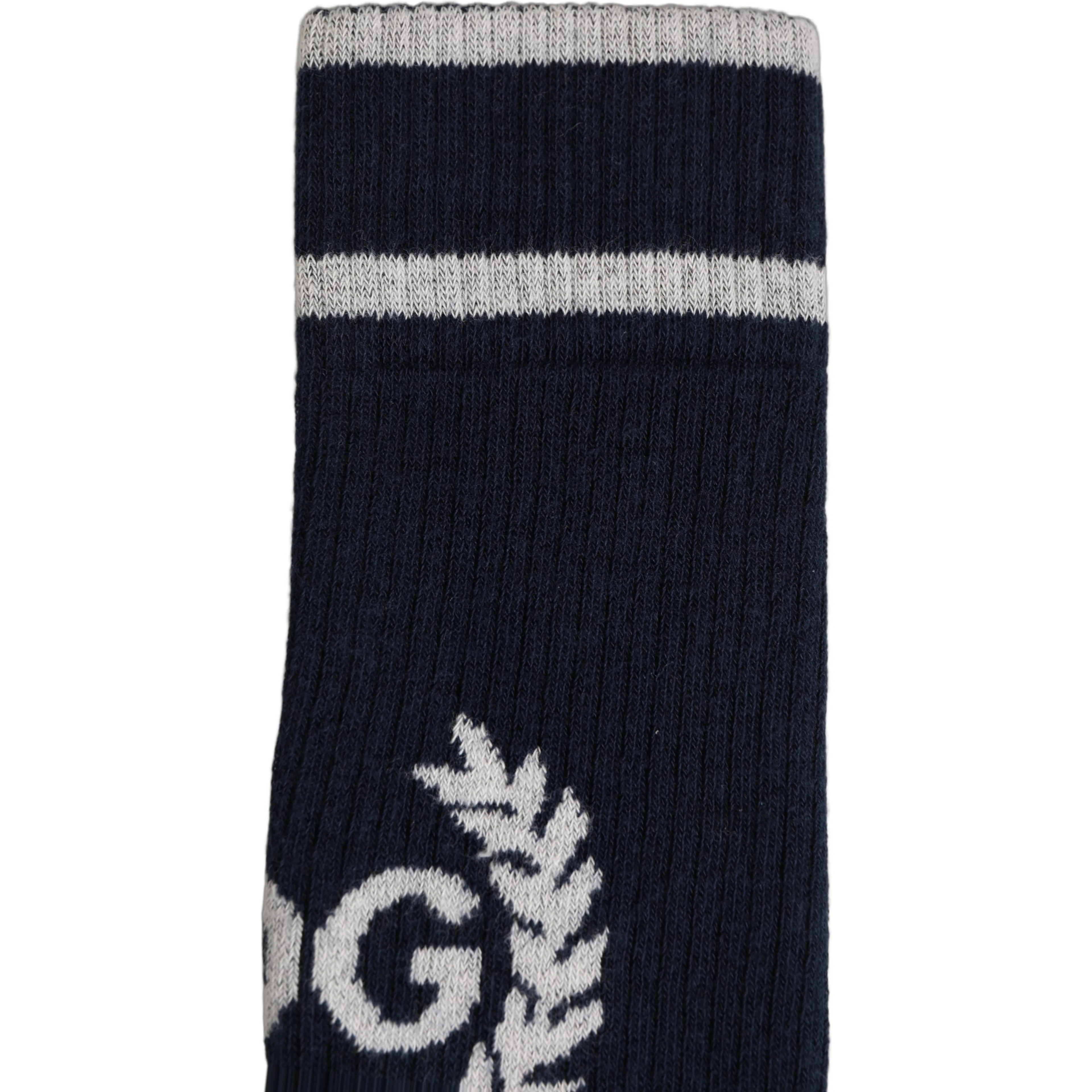 Men Navy Blue DG Logo Mid Calf Accessory Socks