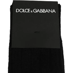 Black DG Logo Print Over The Calf Accessory Socks