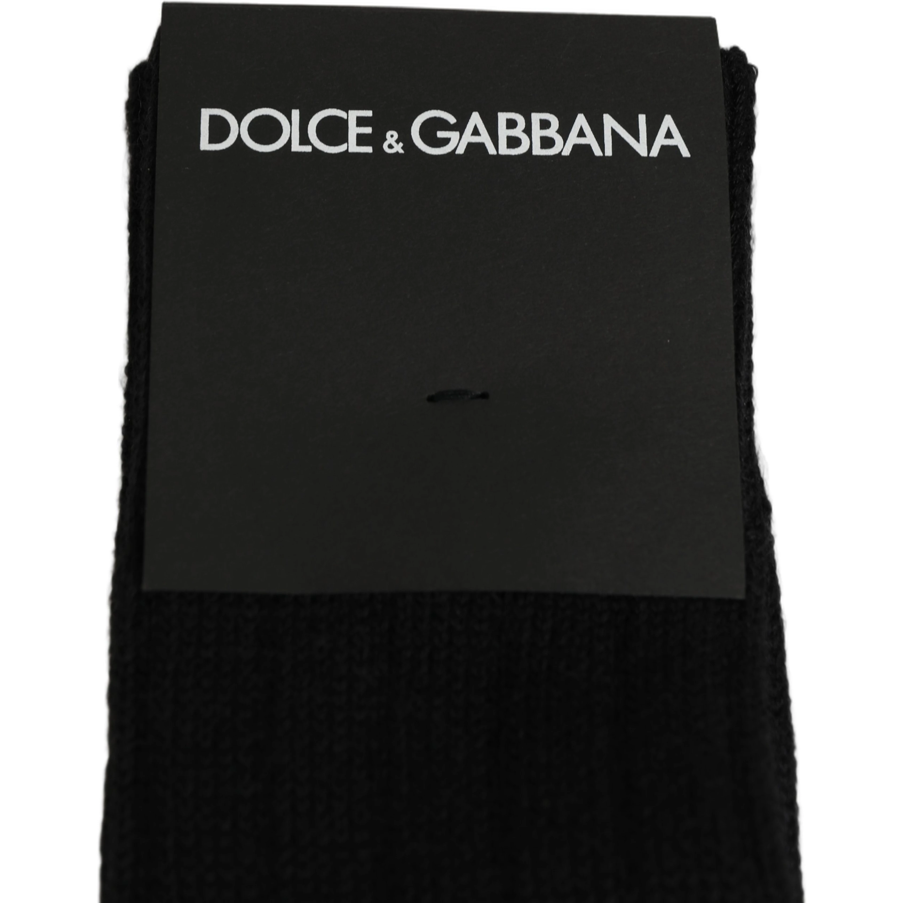 Black DG Logo Print Over The Calf Accessory Socks