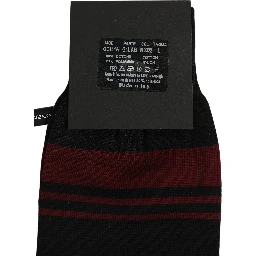 Men Burgundy Black Logo Mid Calf Accessory Socks