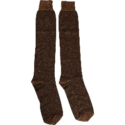 Men Brown Viscose Over The Calf Accessory Socks