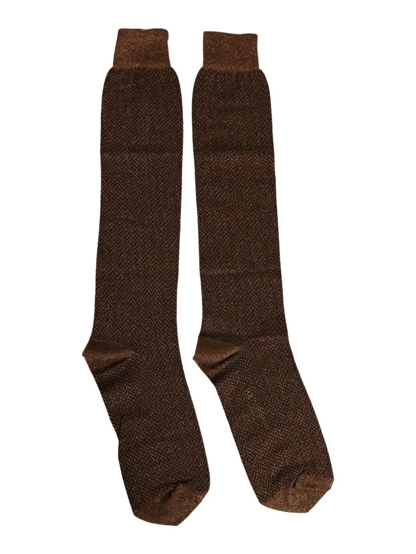 Men Brown Viscose Over The Calf Accessory Socks