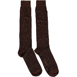 Men Brown Viscose Over The Calf Accessory Socks