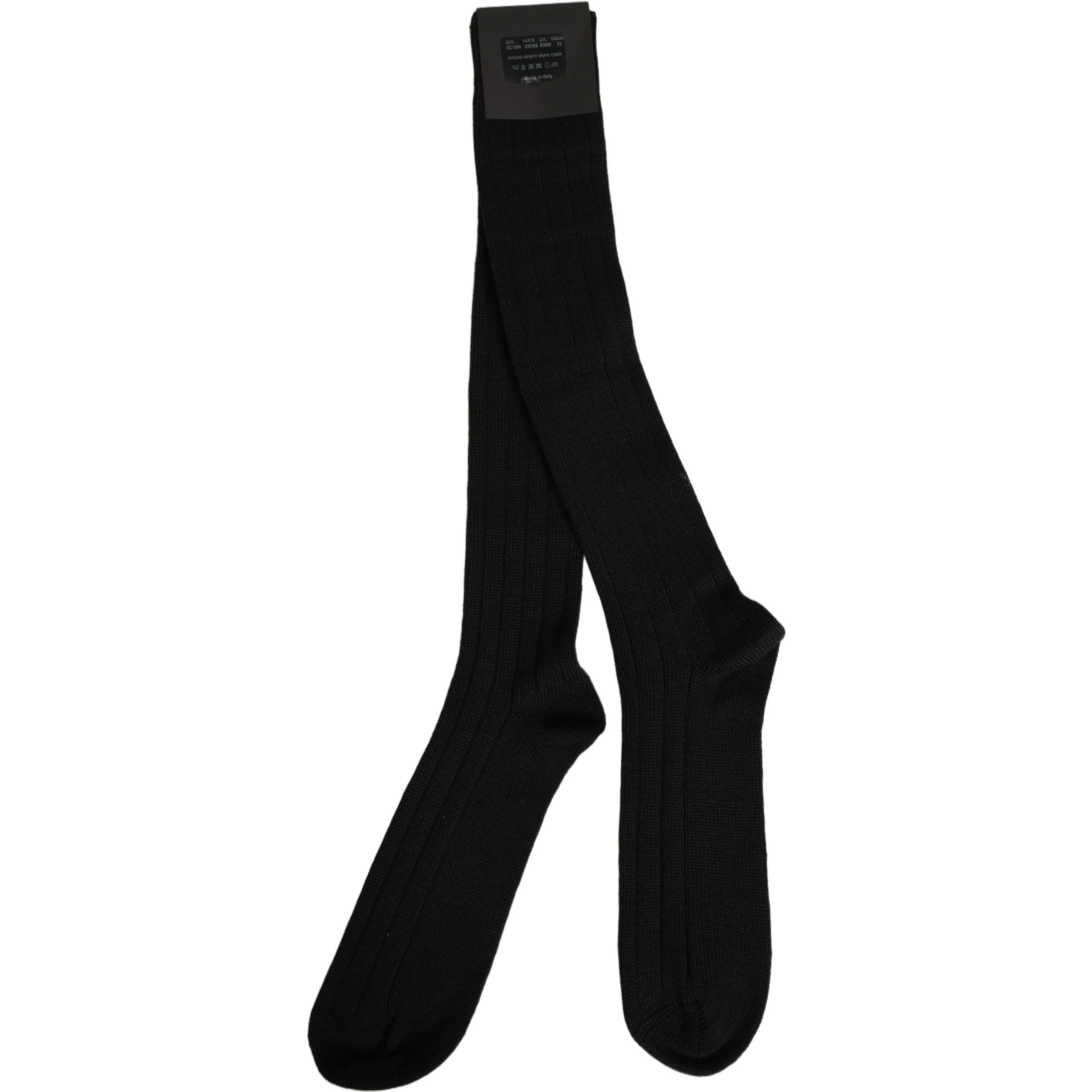 Black DG Logo Print Over The Calf Accessory Socks