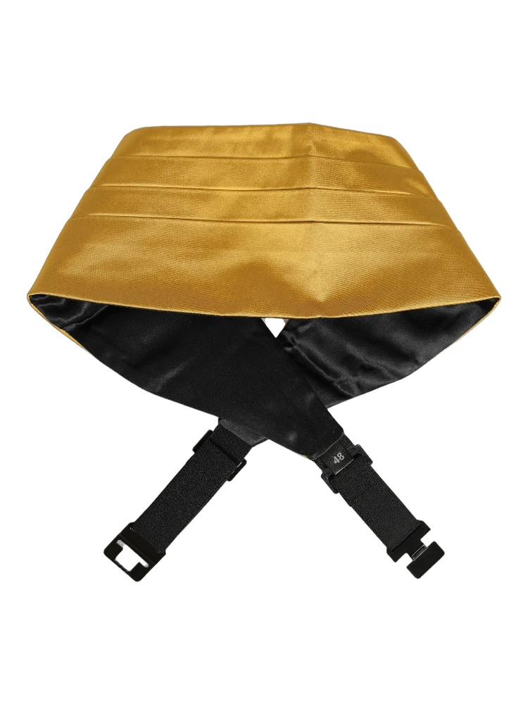 Gold Men 100% Silk Belt Waist Cummerbund
