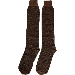 Men Brown Viscose Over The Calf Accessory Socks