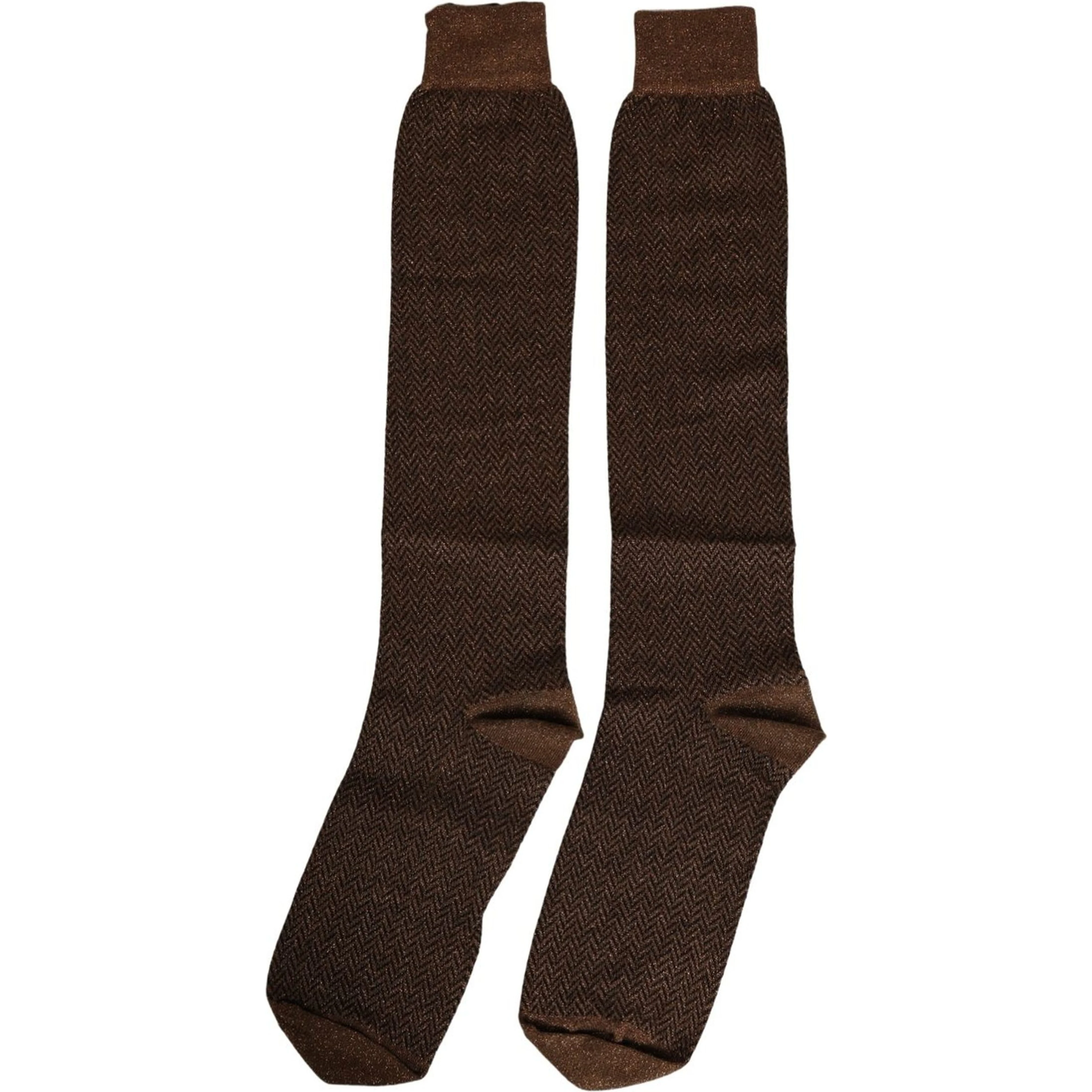 Men Brown Viscose Over The Calf Accessory Socks
