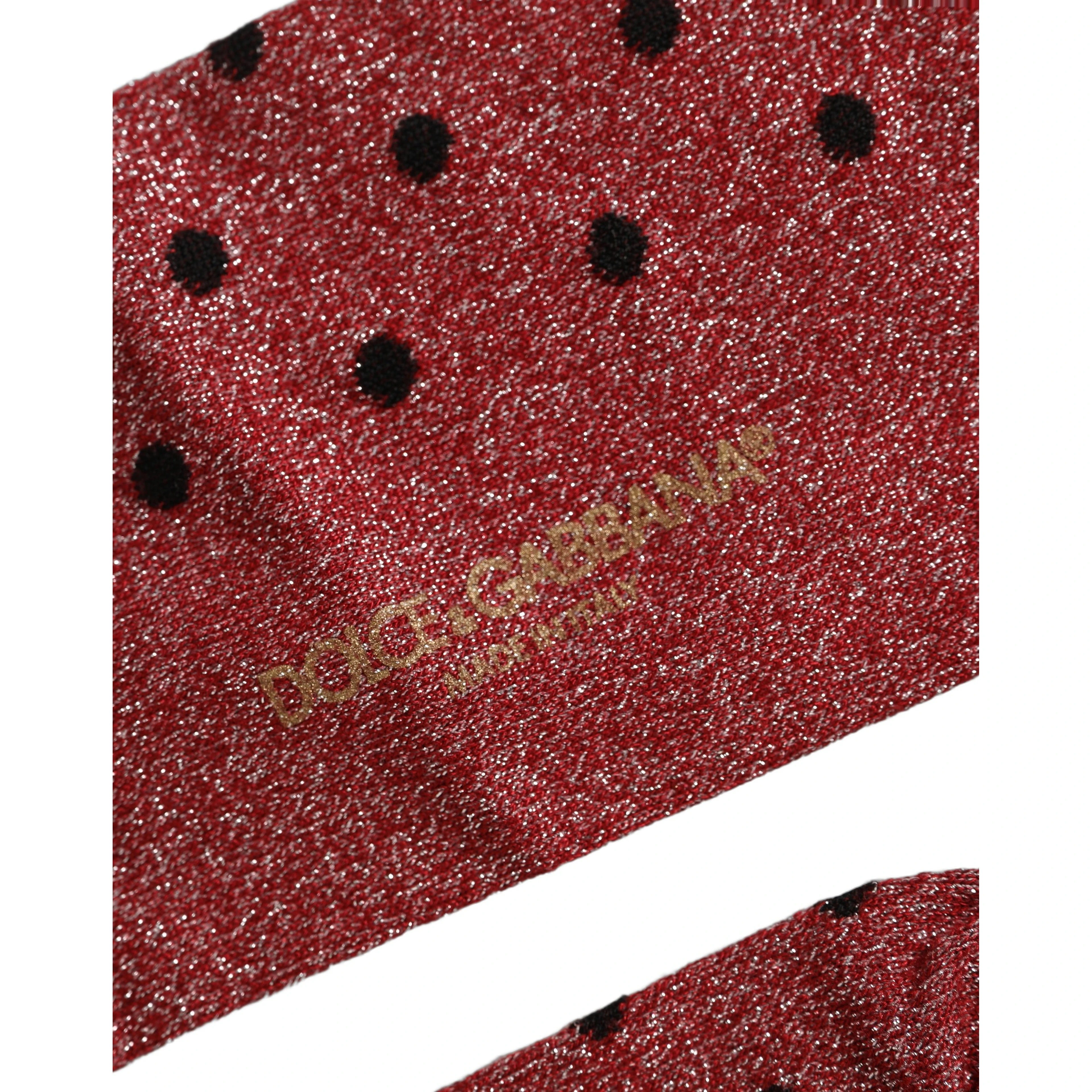 Maroon Polka Dot Over The Calf Accessory Socks