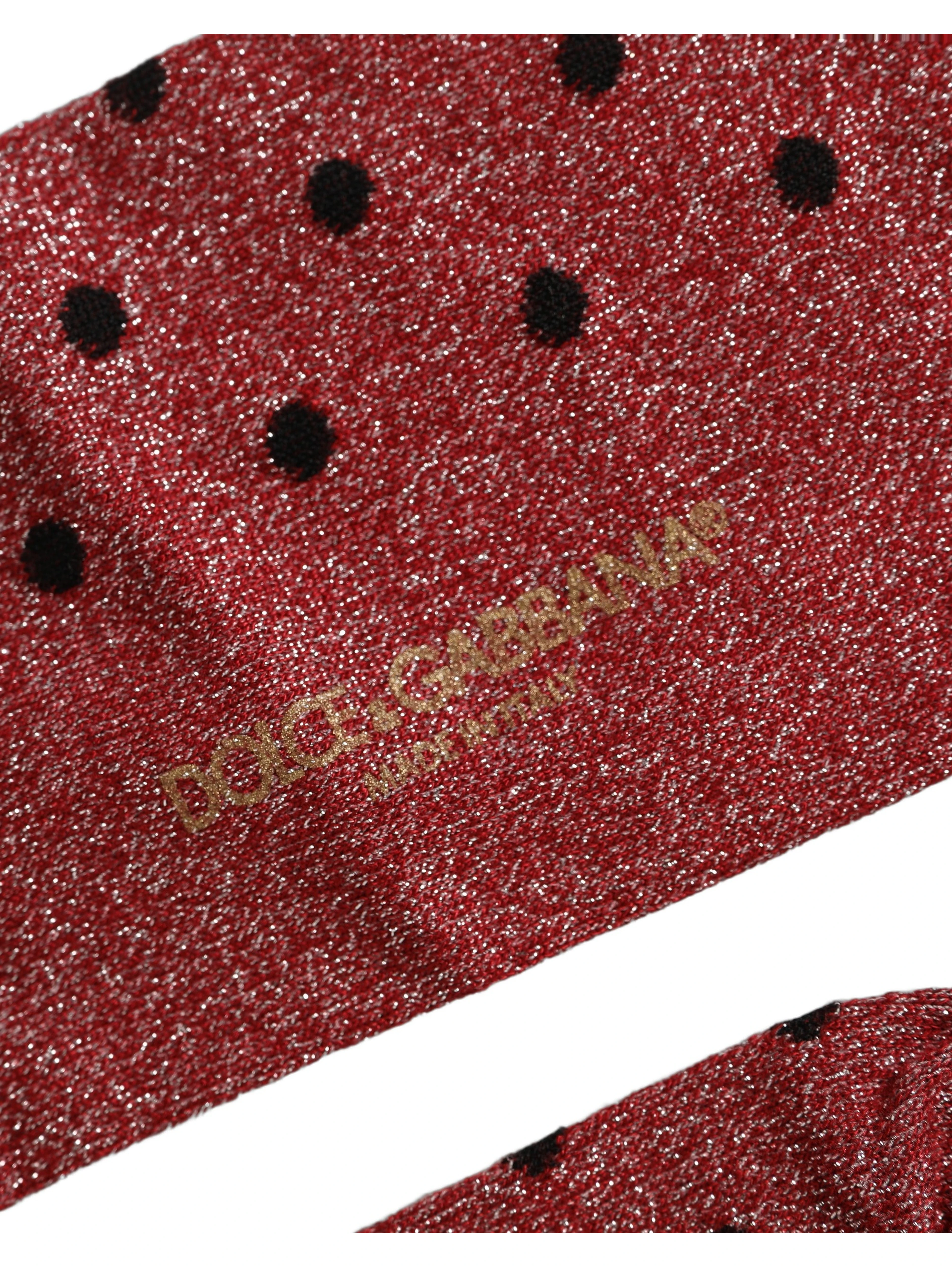 Maroon Polka Dot Over The Calf Accessory Socks