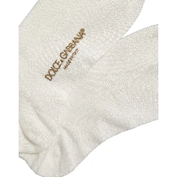 White Crown Embroidery Knee High Accessory Socks
