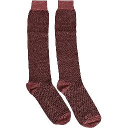 Burgundy Viscose Over The Calf Accessory Socks
