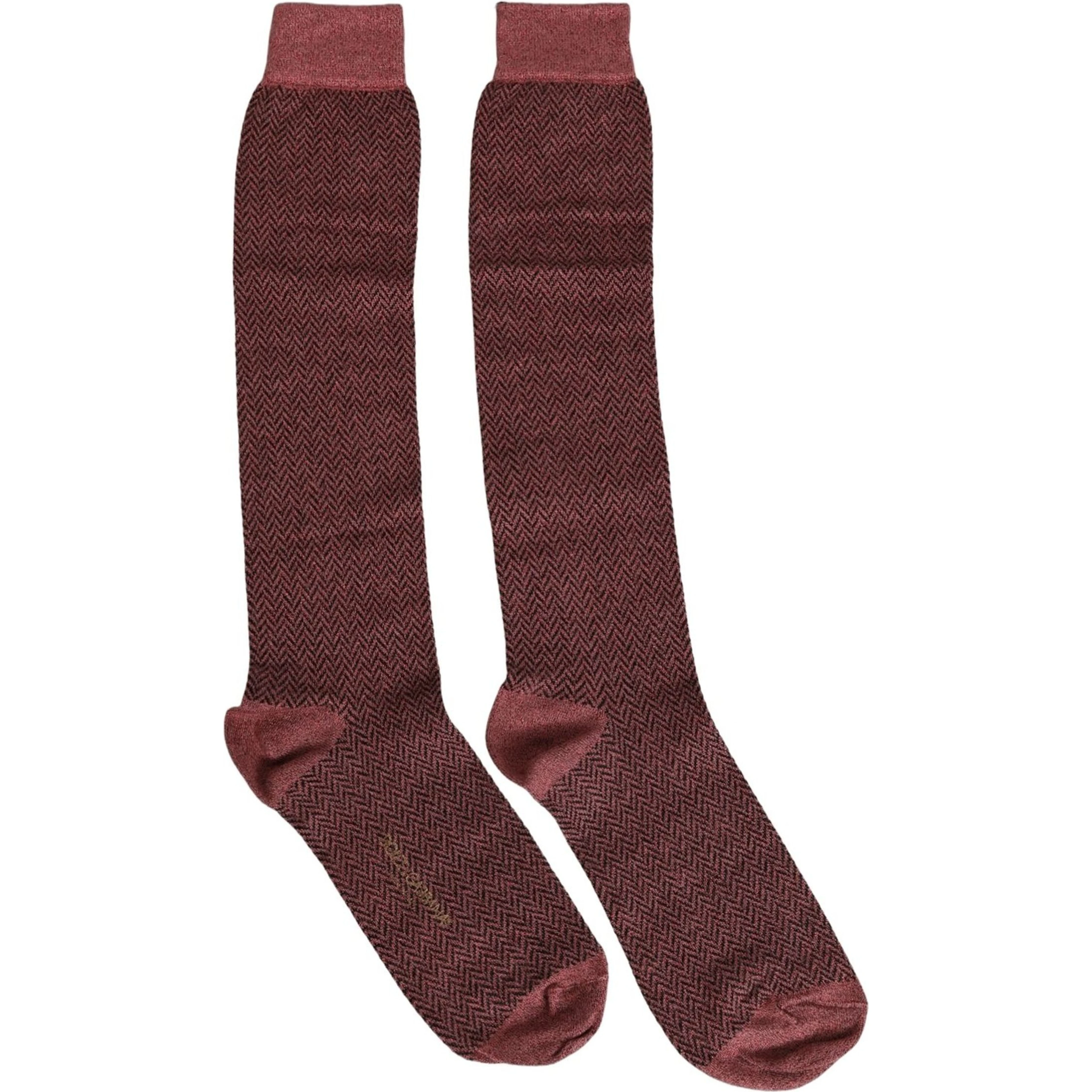 Burgundy Viscose Over The Calf Accessory Socks
