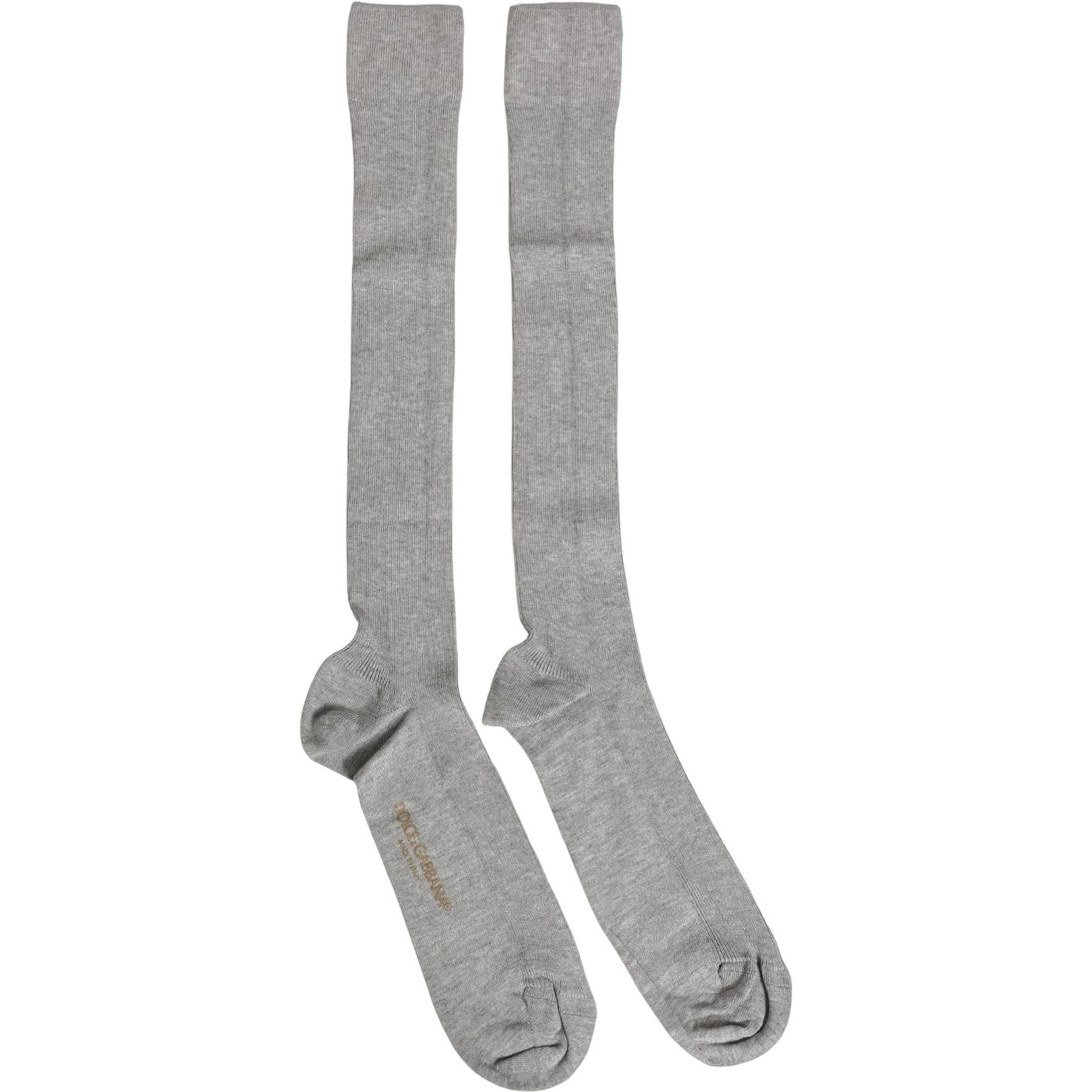 Men Gray Viscose Over The Calf Accessory Socks