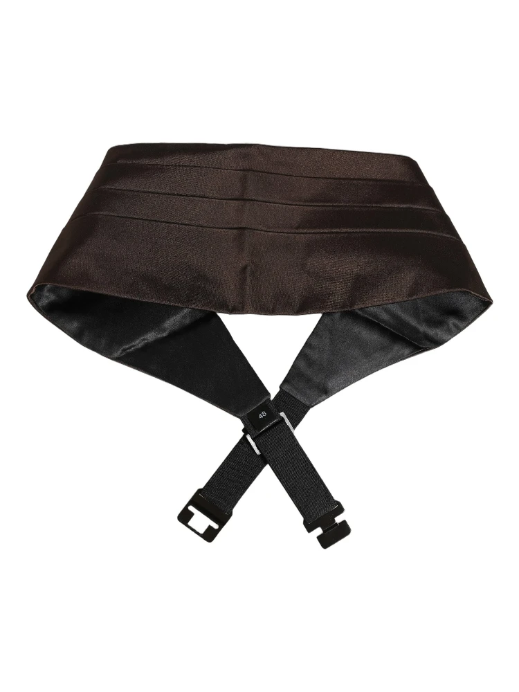 Dark Brown 100% Silk Belt Waist Cummerbund alternative