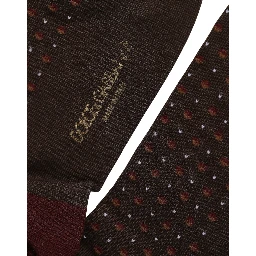 Maroon Dotted Wool Over The Calf Accessory Socks