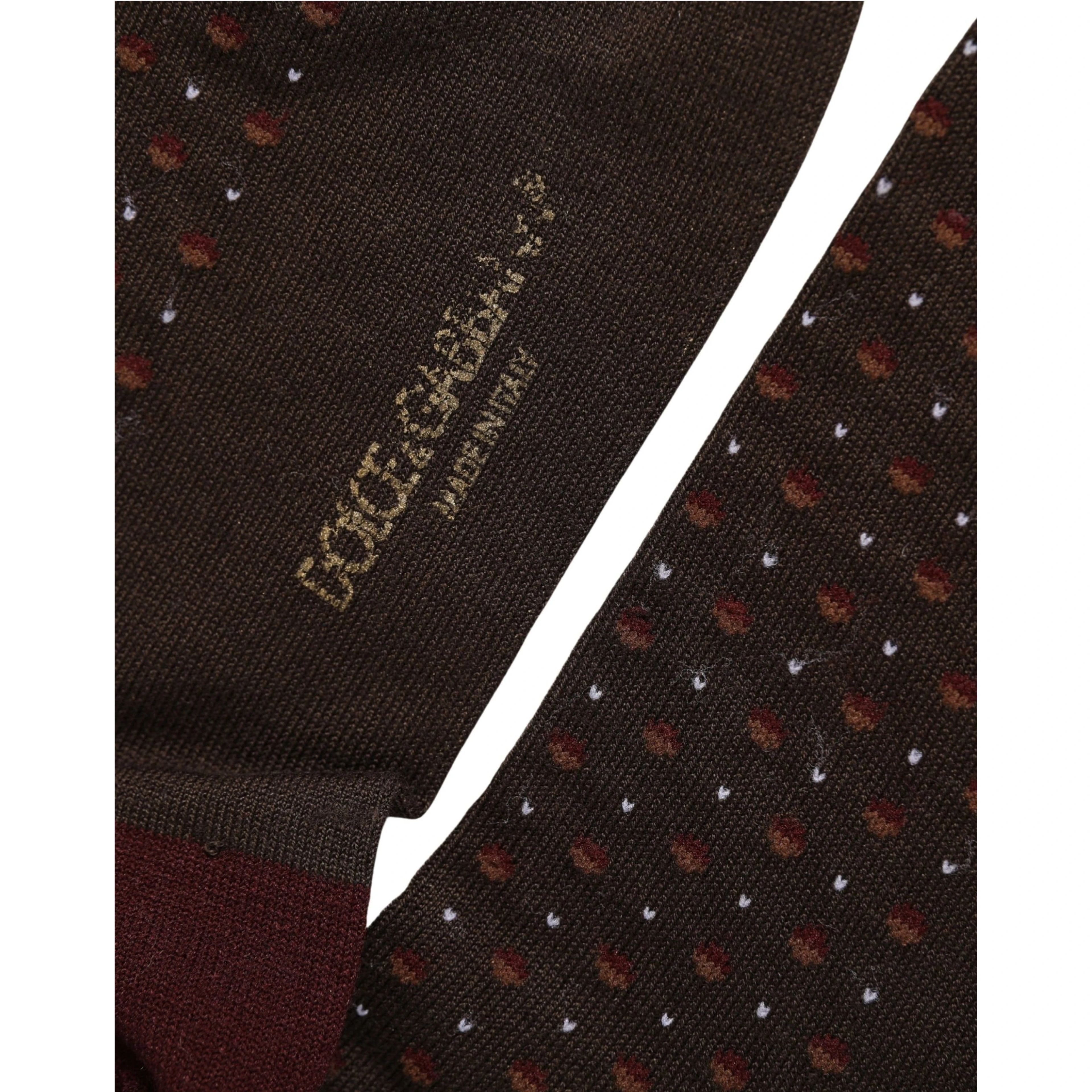 Maroon Dotted Wool Over The Calf Accessory Socks