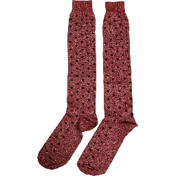 Maroon Polka Dot Over The Calf Accessory Socks