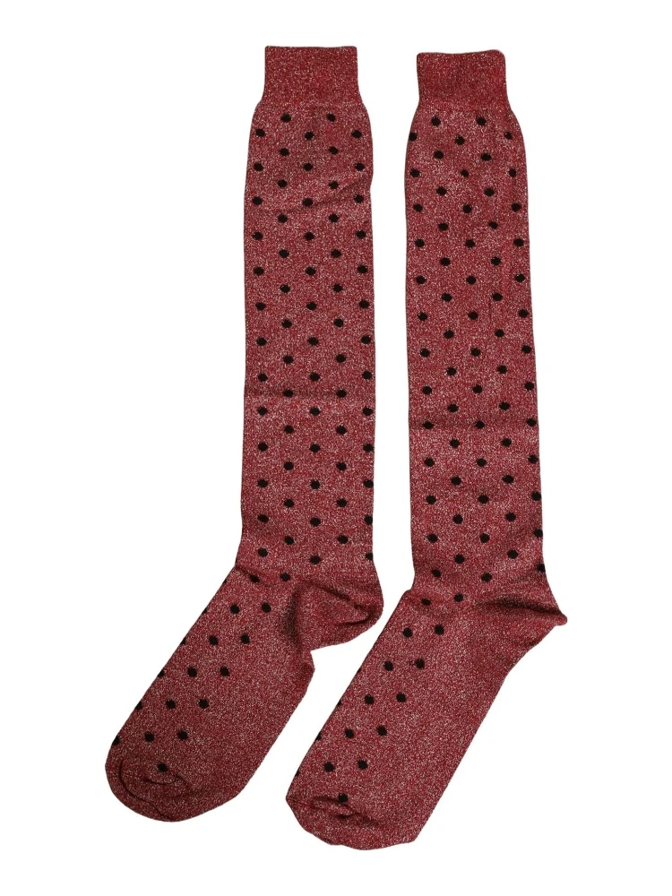 Maroon Polka Dot Over The Calf Accessory Socks alternative