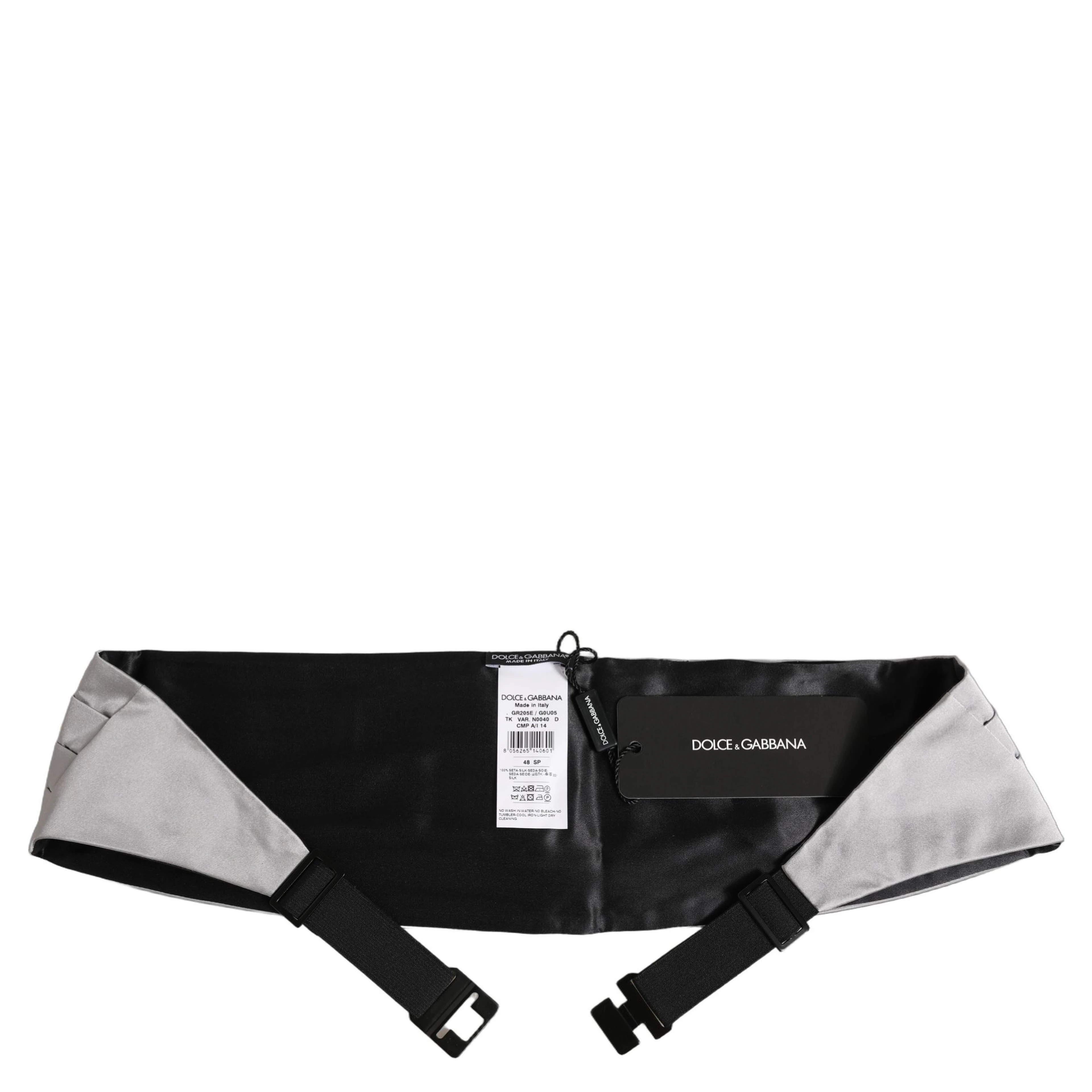 Gray Men 100% Silk Belt Waist Cummerbund