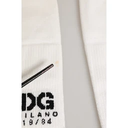 Men White Cotton Over The Calf Accessory Socks