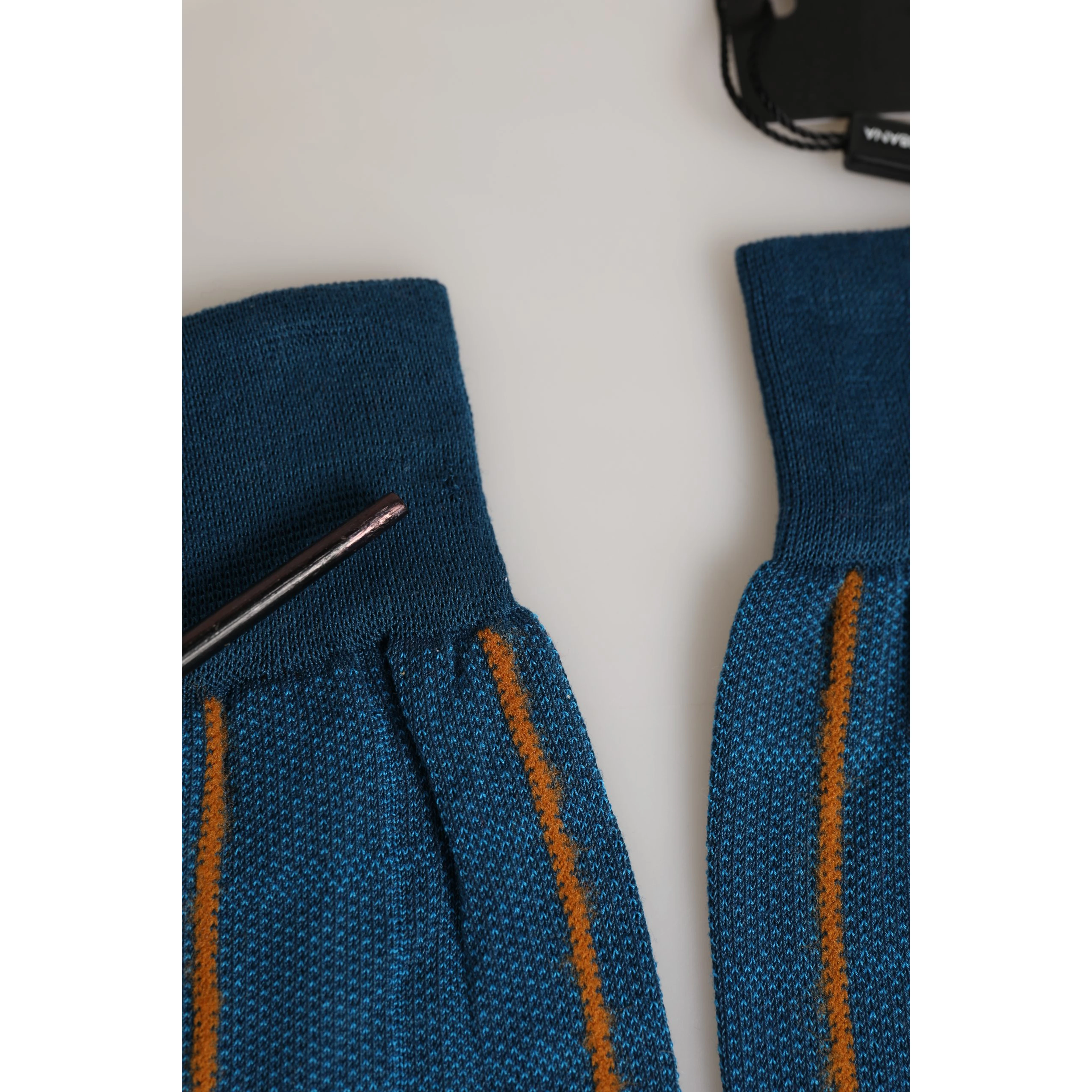 Men Blue Cotton Stretch Mid Calf Accessory Socks