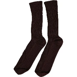 Dark Brown Cotton Distressed Mid Calf Accessory Socks
