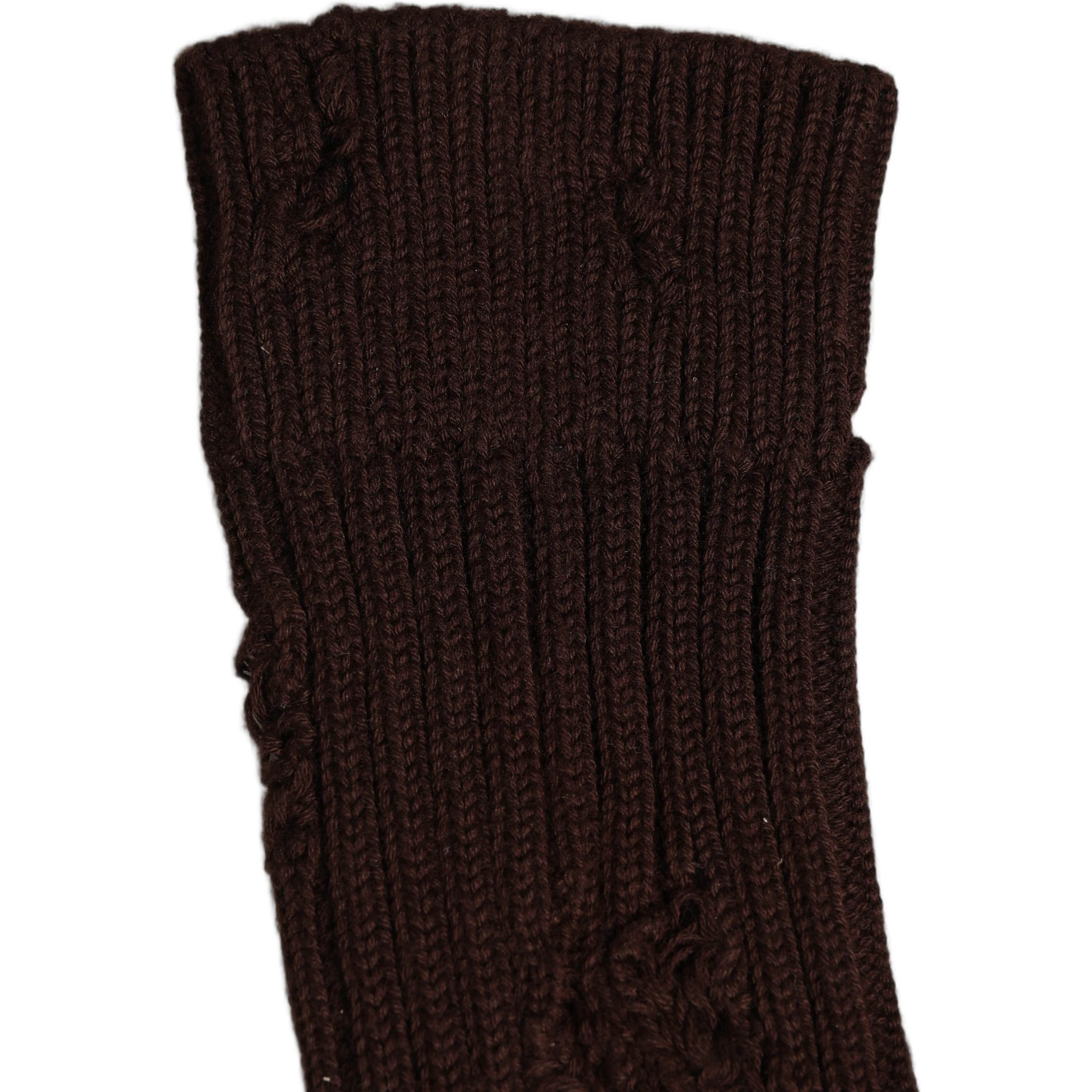 Dark Brown Cotton Distressed Mid Calf Accessory Socks