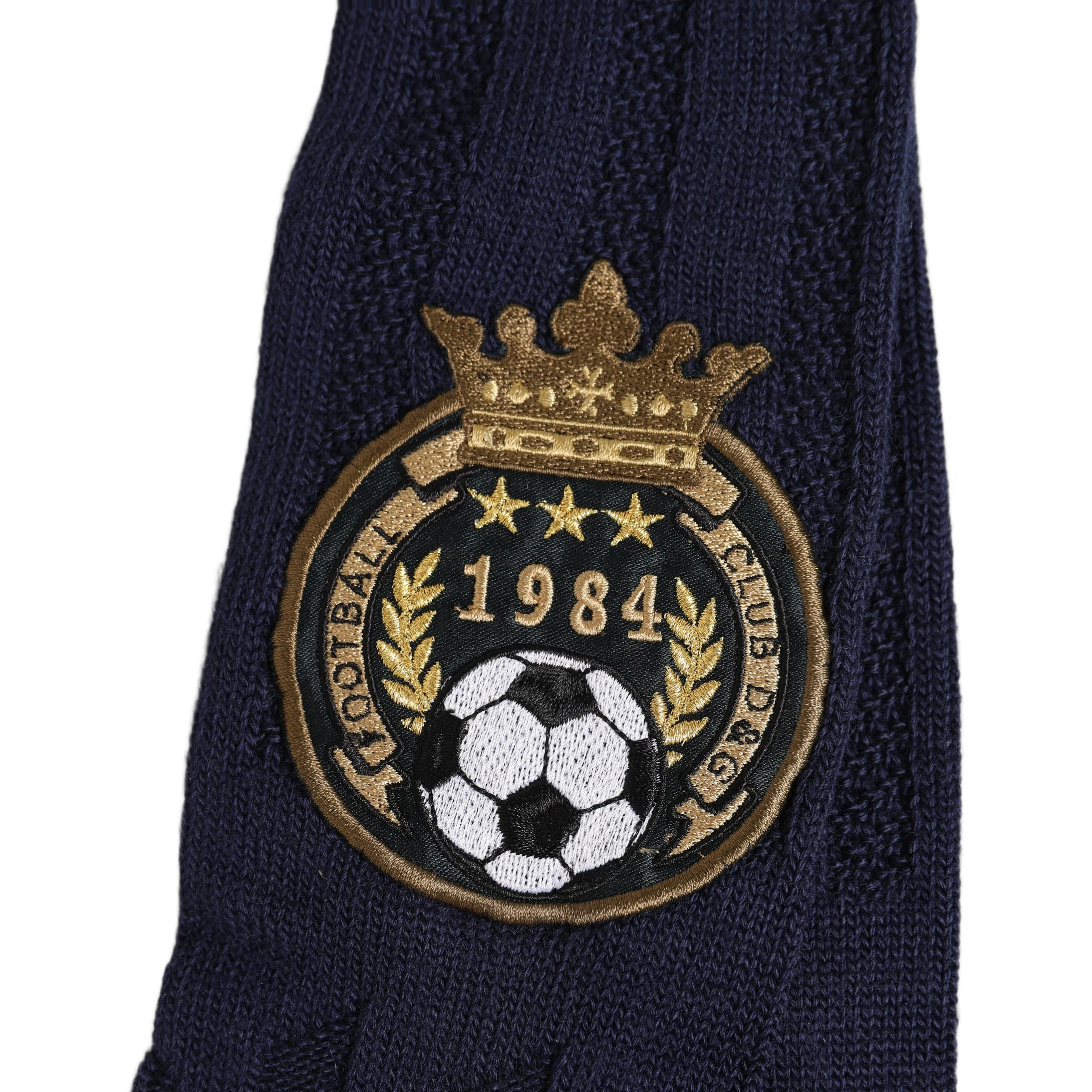 Navy Blue Wool Crest Logo Knee High Accessory Socks
