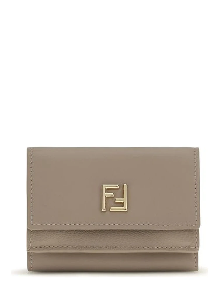 Beige Calf Leather Bos Taurus Wallet