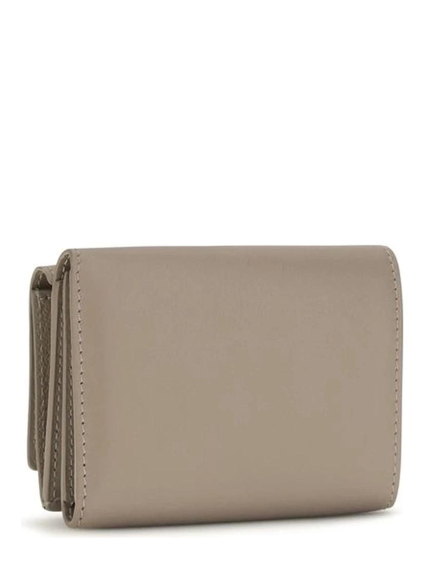 Beige Calf Leather Bos Taurus Wallet