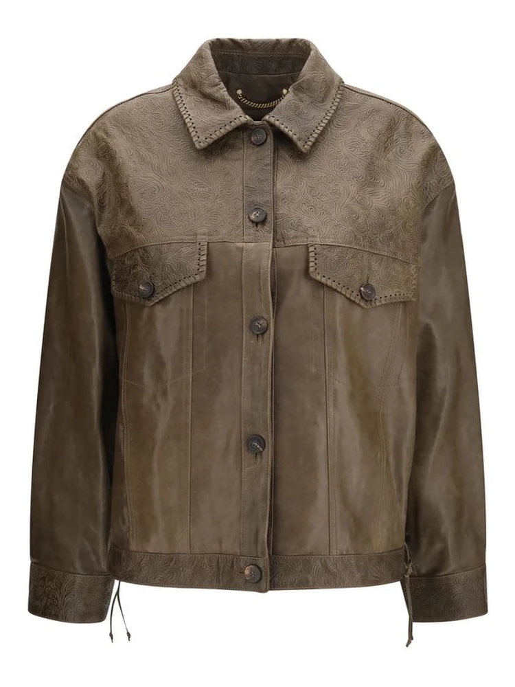 Brown Calf Leather Bos Taurus Leather Jacket