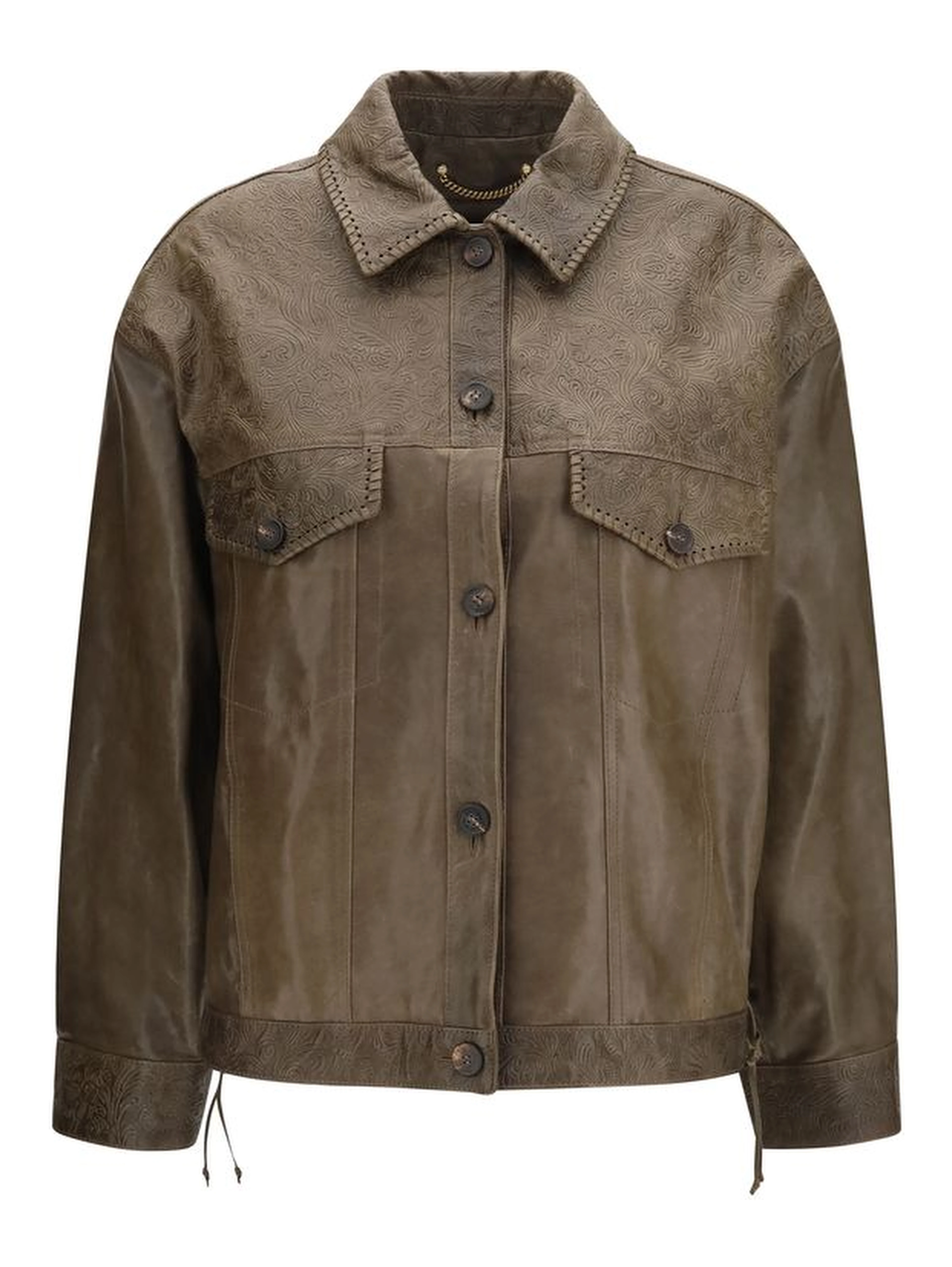 Brown Calf Leather Bos Taurus Leather Jacket